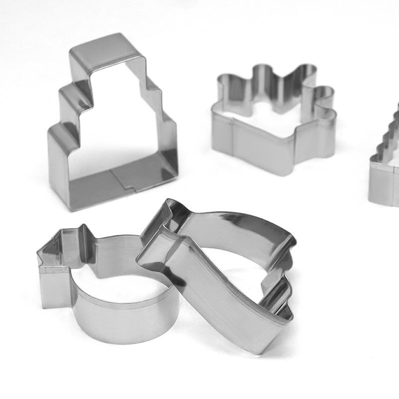 Stainless Steel Biscuit Mold 12 Piece Set Wedding Biscuit Cut Biscuit Mold Household Flip Sugar Tool Suit - Image 3